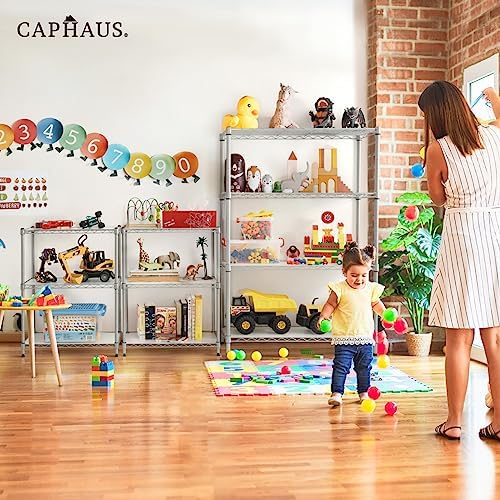 CAPHAUS NSF Adjustable Shelves Metal Wire Shelving Unit w/Liners, Kitchen Sto...