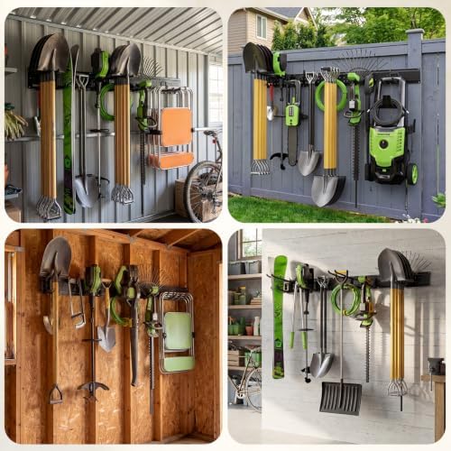 Garage Tool Organizer Wall Mount, 49.5 Inch Heavy Duty Garage Organization Sy...