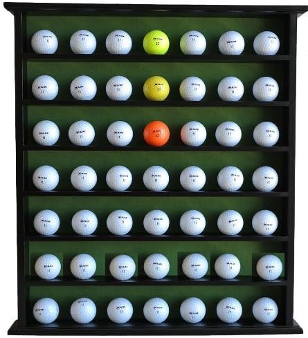 Golf Balls and Accessories Display Case Cabinet Rack (Black Finish)