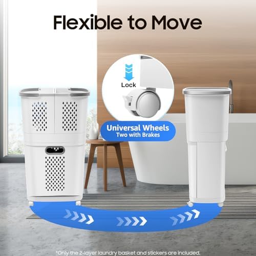 Removable Laundry Basket Classification Thickened Storage Rack White