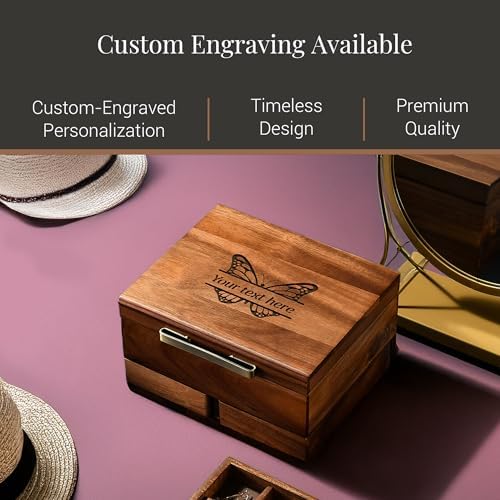 Shanik Wooden Jewelry Box for Women – Elegant Organizer with Ring Cushions, P...