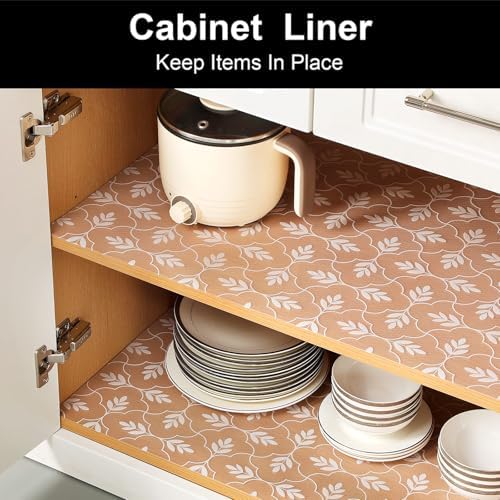 Cooyes Shelf Liners for Kitchen Cabinets Waterproof Kitchen Cupboard Mats