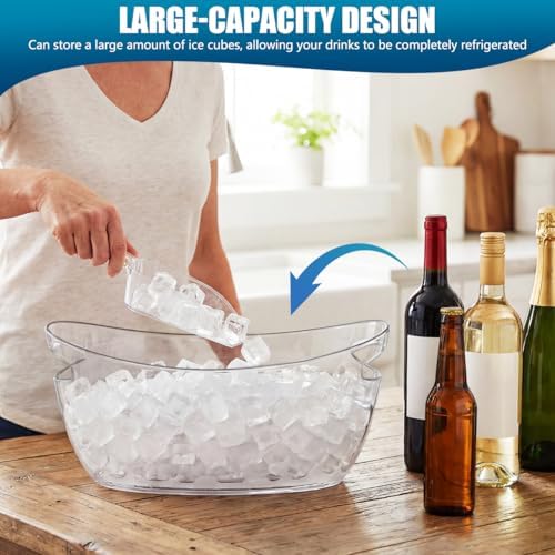 OBTANIM 2 Pack Clear Acrylic Ice Buckets Large Champagne Drink Cooler Storage...