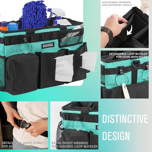 SCAVATA Wearable Cleaning Caddy Bag, Cleaning Caddy Supplies Organizer with H...