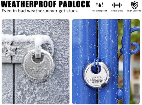 4 Digit Combination Disc Padlock, Silver, 4Pcs