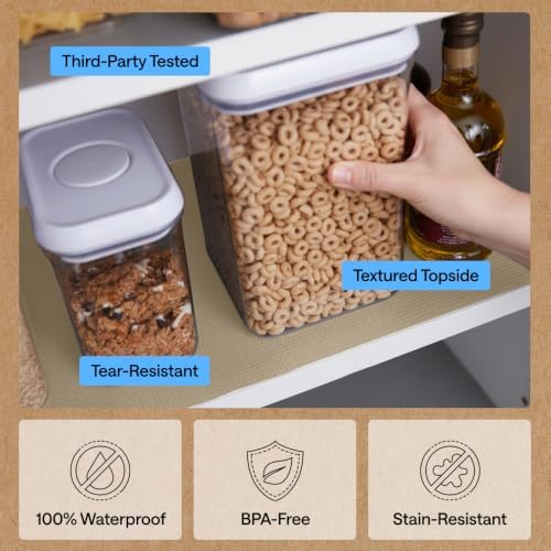 GORILLA GRIP Shelf Liner, Kitchen Drawer Protector, 12x240 Beige
