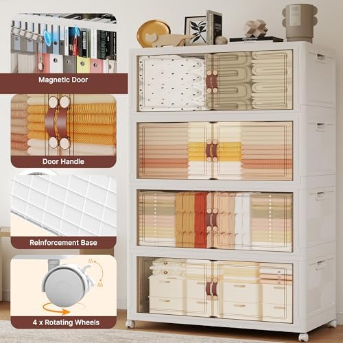 1288QT Extra Large Stackable Storage Bins with Lids & Wheels