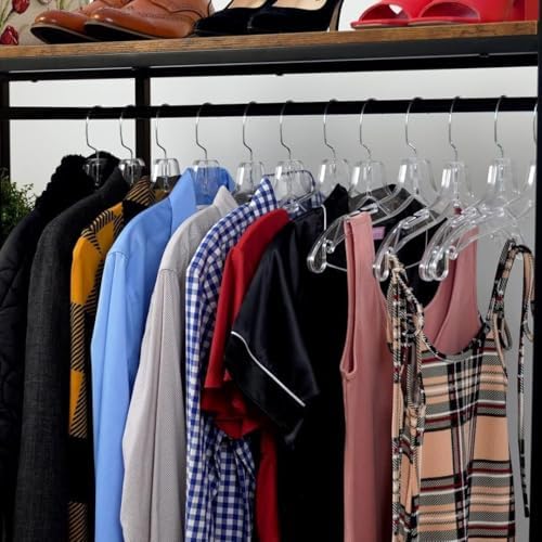 DEILSY™ Clear Plastic Hangers 25 Pack Durable Plastic Shirt Hangers