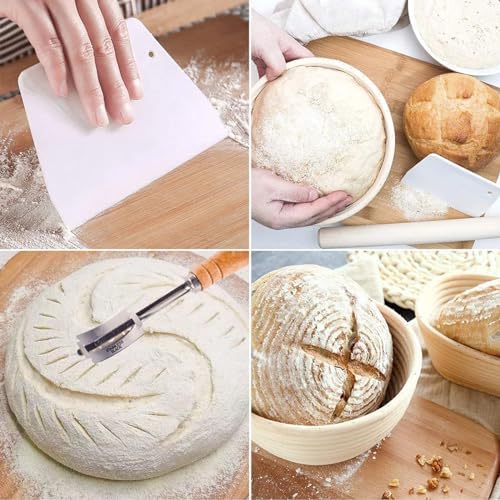 Dimpola Banneton Bread Proofing Basket Banneton Basket Set Sourdough Proofing...