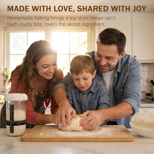 Sourdough Starter Kit Bread Baking Supplies, 10" Round Oval Banneton