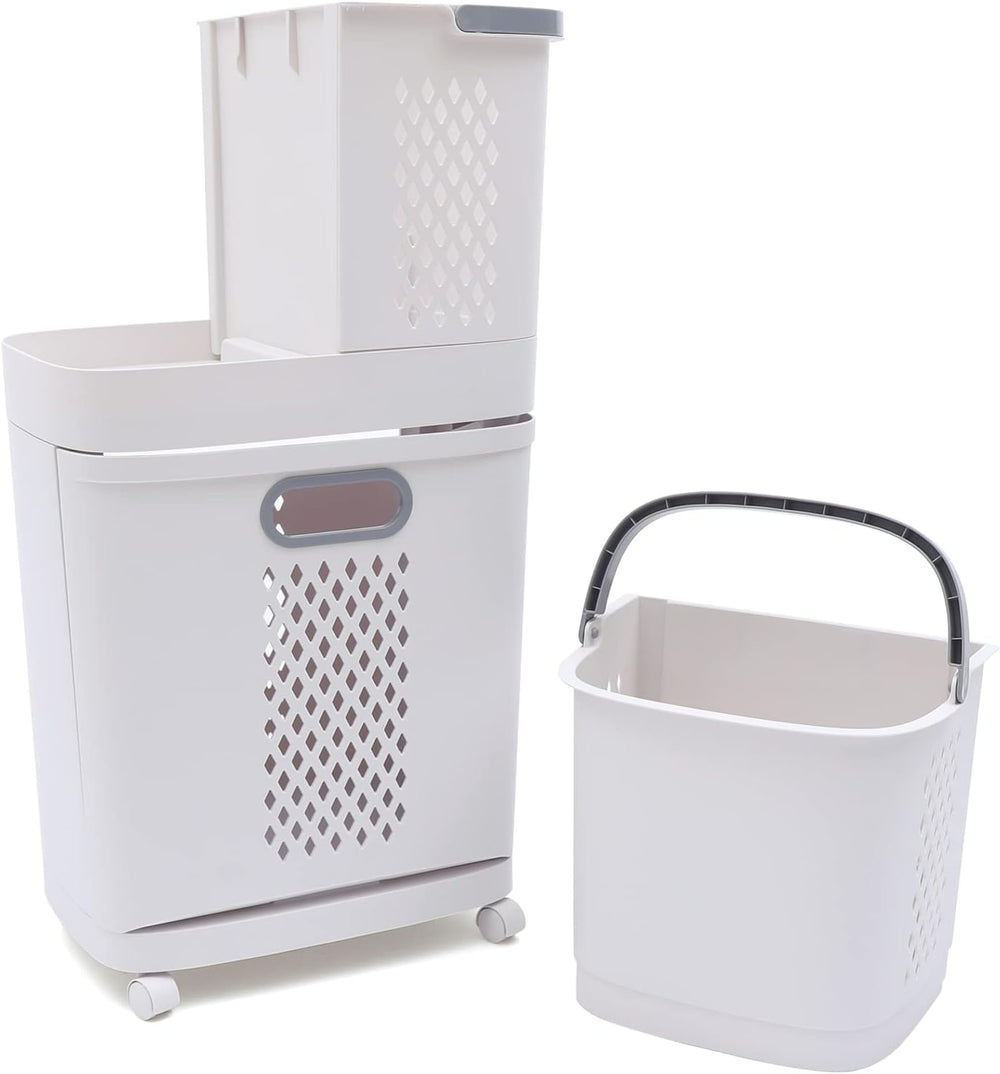 Laundry Basket Multipurpose Sorter Basket with Wheel Rolling Laundry Sorter H...