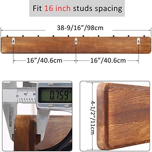 WEBI Rustic Coat Rack Wall Mount,10 Hooks,38 9/16" Long Coat Hooks Wall ...