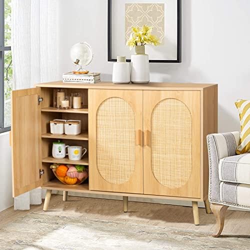Rattan Shoe Cabinet for Entryway,Hidden Shoe Cabinet Storage with 3 Door,Free...