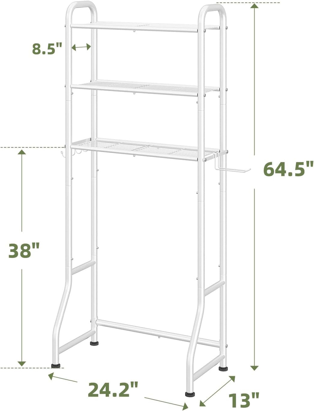 Simple Trending Over The Toilet Storage Rack, Metal 3 Tier Bathroom Organizer...