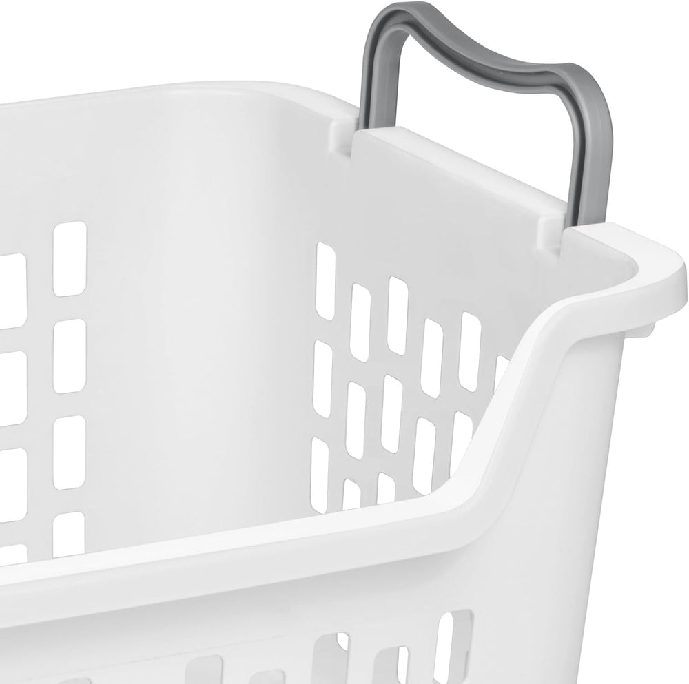 Sterilite Stacking Laundry Basket, Plastic Clothes Hamper, 6 Pack