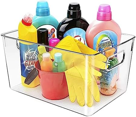 Clear Plastic Storage Bins, Pantry Organizers and Storage or Kitchen Organiza...