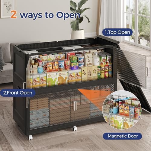 720QT Storage Bins with Lid, 240Gal 3-Tier Extra Large Stackable Closet Organ...