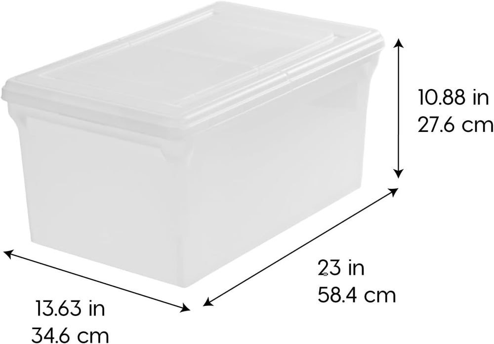 IRIS USA 4-Pack Snap File Box with Locking Lid, Black