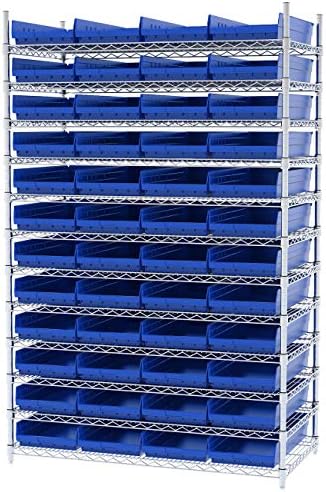 Akro-Mils 30174 Heavy Duty Plastic Shelf Bins, 24"x 11"x 4", B...