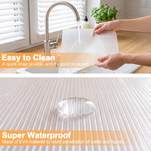 FEXIA Shelf Liner for Kitchen 20IN x 20FT Cabinet Drawer, Fridge Liner