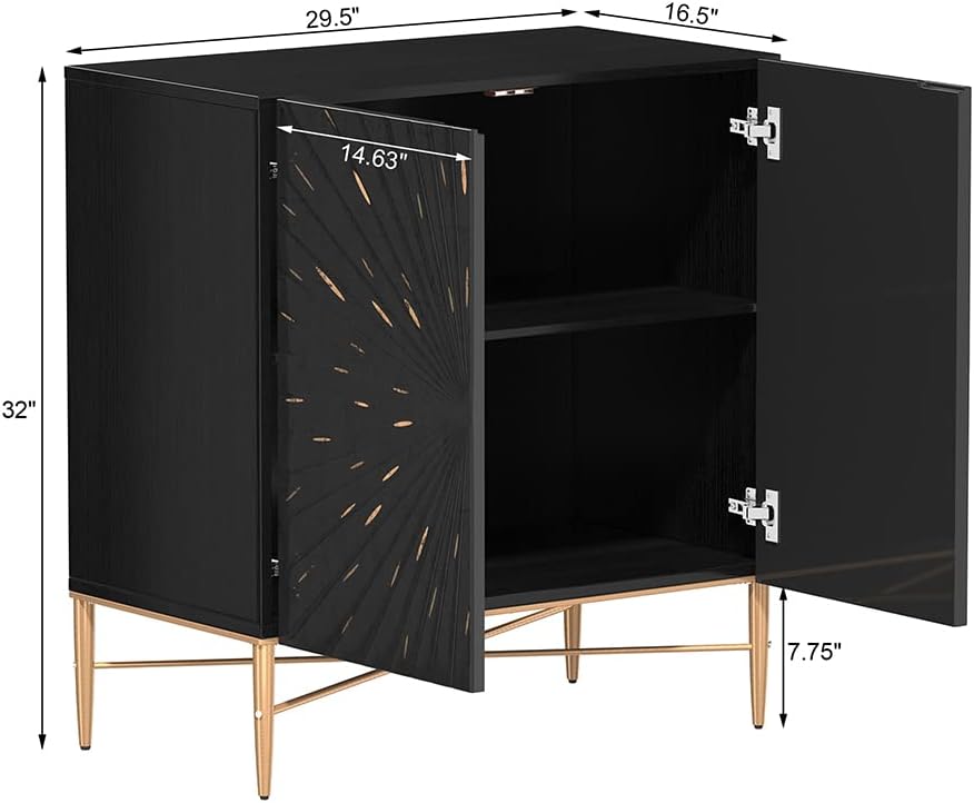 Boyel Living Vintage Wood Storage 2 Door Accent Cabinet