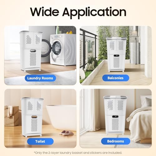 Removable Laundry Basket Classification Thickened Storage Rack White
