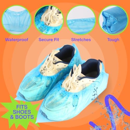 1,000 Pack Waterproof Shoe Covers Disposable, One Size Fits Most