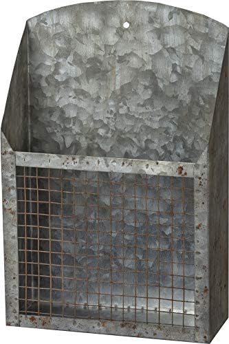 Primitives by Kathy Rustic Farmhouse Wire Bins - Handmade Galvanized Metal fo...