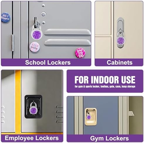 Combination Padlock, 50 mm (2"), Purple Dial, 48 Pack