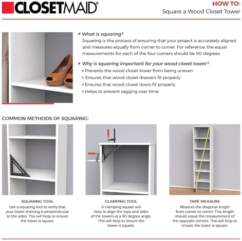 ClosetMaid SuiteSymphony Small Closet Organizer Starter Kit with Tower and 3 ...