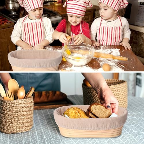 Gejoy 40 Sets Bread Proofing Baskets Bulk 10 Inch Banneton Dough Proofing Bow...