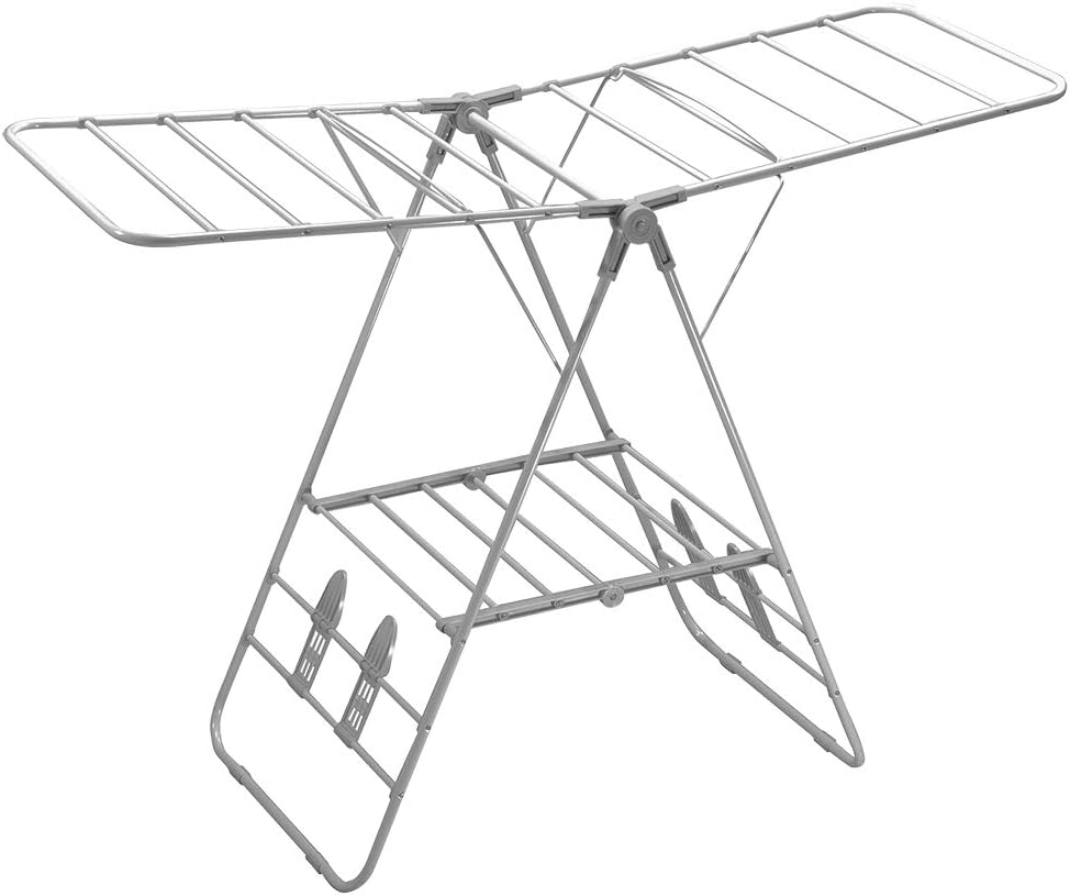 Foldable Clothes Drying Rack with Shoe Drying Area by Home Basics | Powder Co...