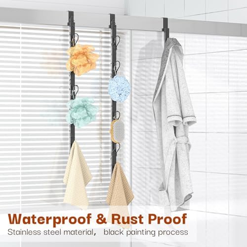 Over The Door Hooks 2 Pack,12 Heavy Duty Towel Rack All Metal Coat Hanger for...