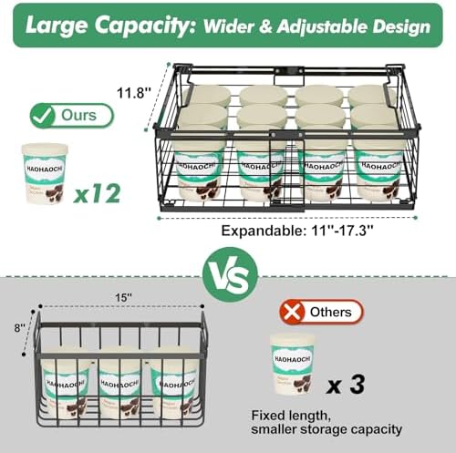 ADRIMER Freezer Organizer Bins, 4 Packs Foldable & Stackable Chest Freeze...