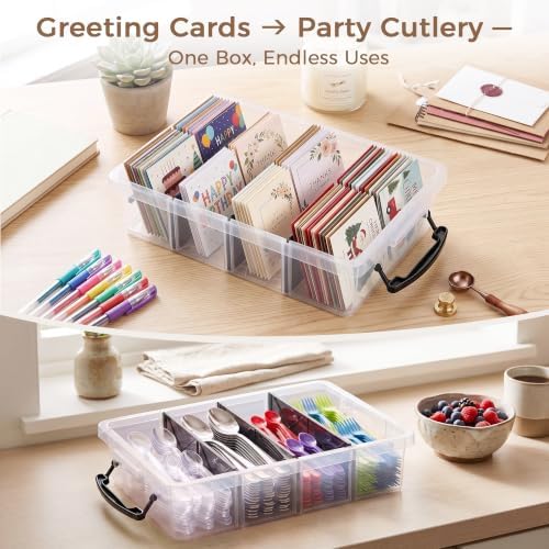 Citylife 2PC Storage Bins with Lids,Storage Box with Dividers