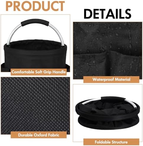 LemonRoad 4 Pack Cleaning Caddy with Handle 17L Foldable Cleaning Supplies Or...