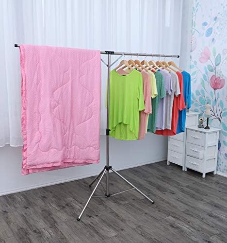 Foldable Portable Space Saving Stainless Steel Clothes Drying Rack.