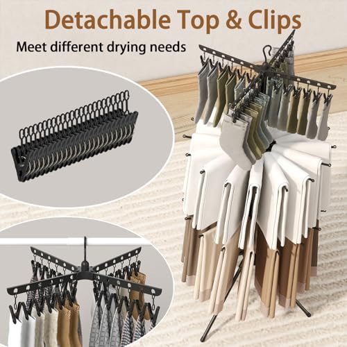 COSTWAY 3-Tier Clothes Drying Rack, 32 Hanging Rods & 24 Clips