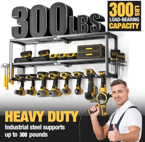 YYR Heavy Duty Power Tool Organizer Wall Mount, Cordless Drill Hanger Storage...