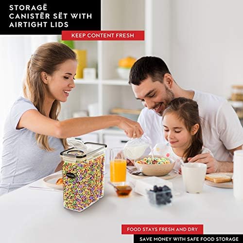 DWËLLZA KITCHEN Cereal Containers Storage 4L Set of 4 Airtight Food Storage C...