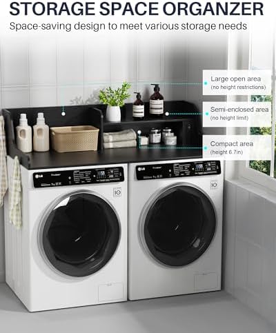 Washer Dryer Countertop with Power Outlet, 54"W x 27.5"D Laundry Co...