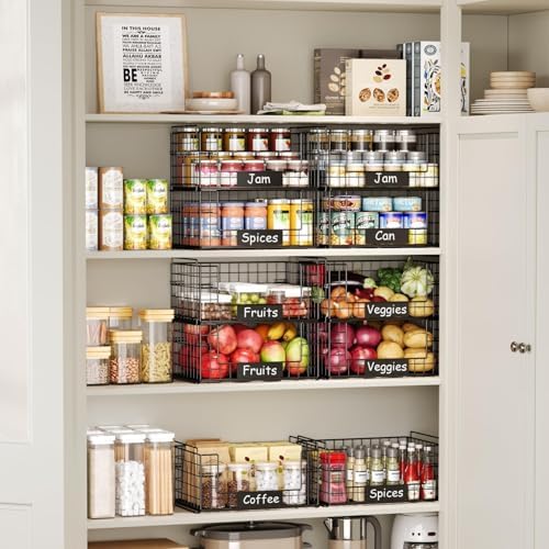 JKsmart 3 Pack XXL Stackable Wire Baskets, Pantry Organizers and Storage