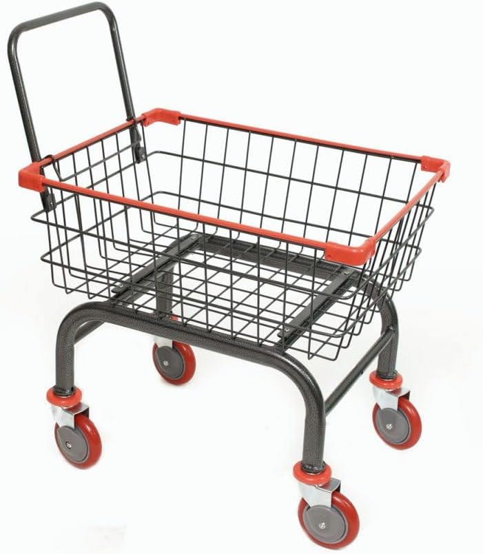 Heavy Duty Laundry and Grocery 1.8 Bushel Cart with U-Handle, 5" Wheel (...