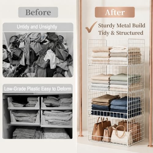 Stackable Closet Organizers and Storage, Closet Shelf Organizer System