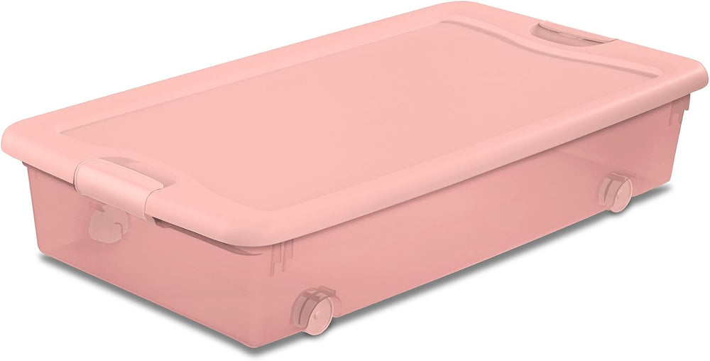 Sterilite Wheeled Latching Box w/Lids for Home & Office, 56 Quart, 4-Pack