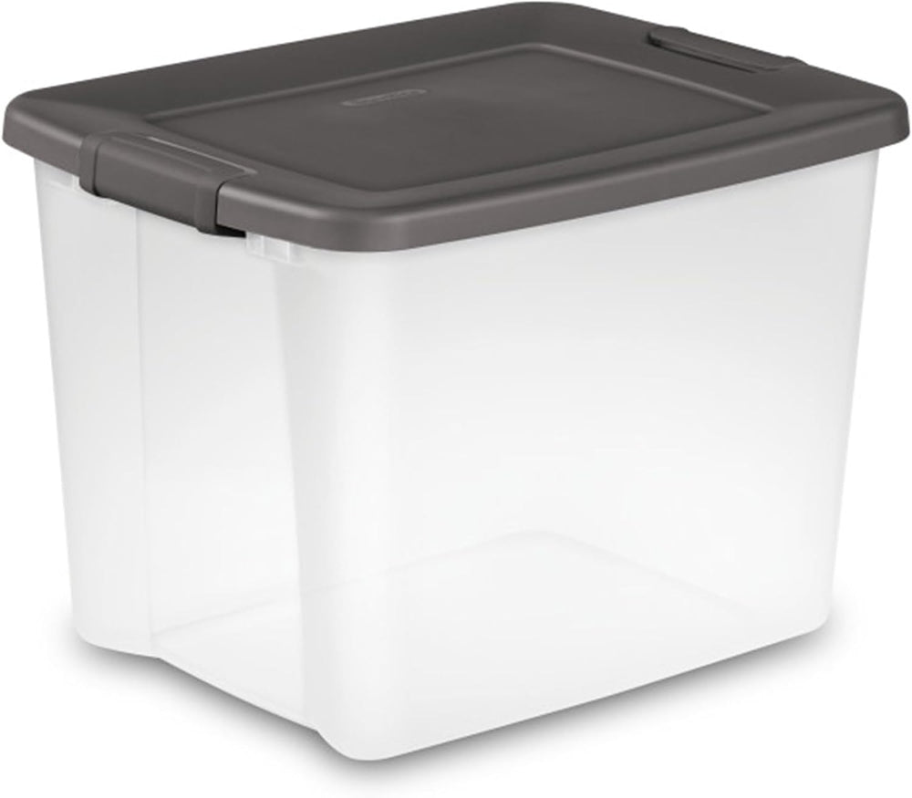 Sterilite ShelfTote, Clear Plastic Storage Bins, 50 Quart, 6-Pack