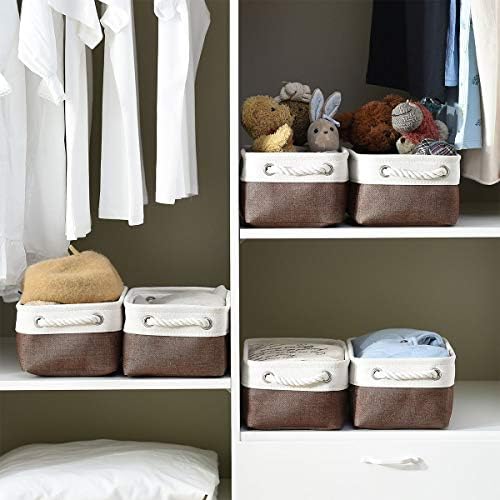 Small Storage Baskets for Shelves,Fabric Storage Baskets for Closet,Rectangul...