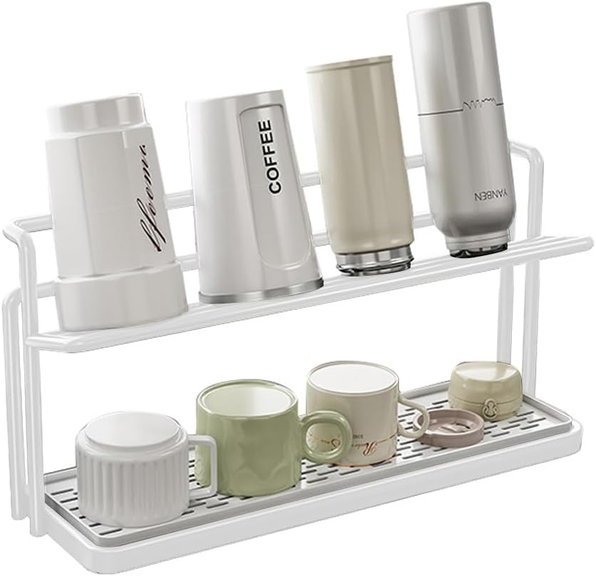 2-Tier Space-Saving Drain Rack with Removable Tray