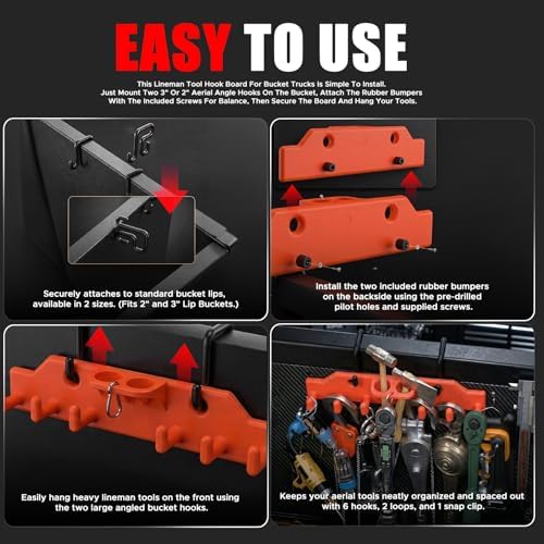 Lineman Tool Board, Bucket Truck Tool Organizer with 2" & 3" Ae...