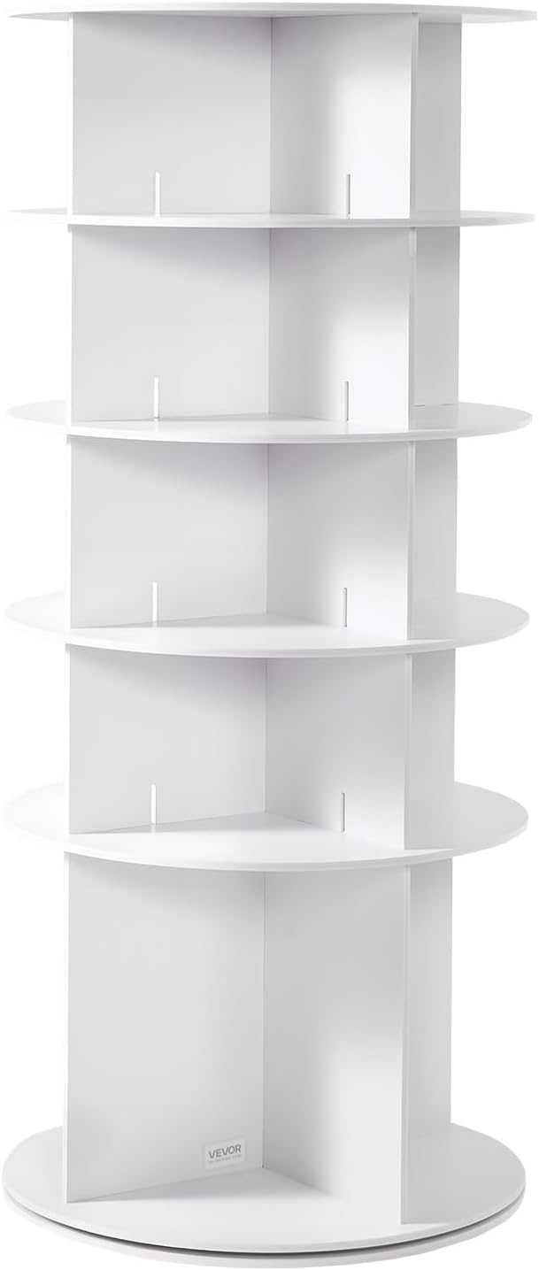 VEVOR 5 Tiers Rotating Shoe Rack Tower, 360° Spinning Shoe Rack, Revolving St...